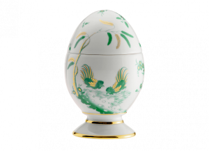 Ginori Oro Di Doccia Green Oggetti Egg w/ Cover - 5.25"